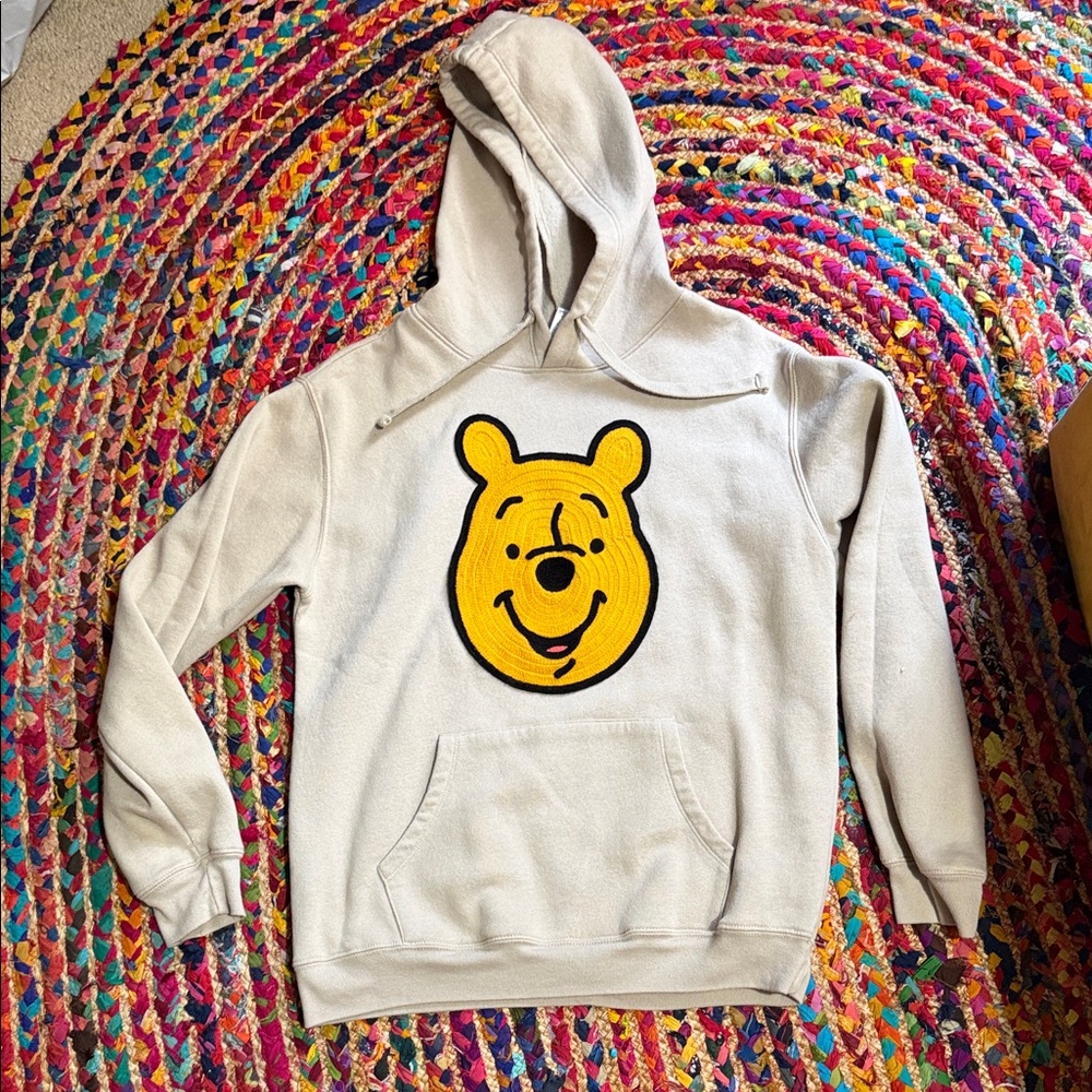 Disney Cream Hoodie with Yellow Winnie the Pooh Patch